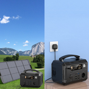 Portable Tourist PowerBank Power Station 484WH 500W LED - Svart