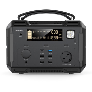 Portable Tourist PowerBank Power Station 484WH 500W LED - Svart