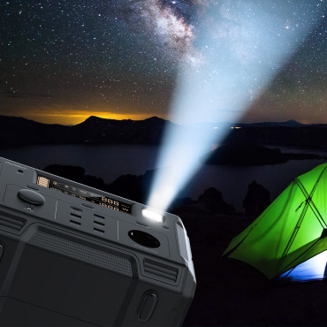 Hordozható turista Powerbank Power Station 484Wh 500W LED - fekete