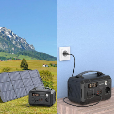 Prenosna turistična powerbank elektrarna 281Wh 300W LED - črna