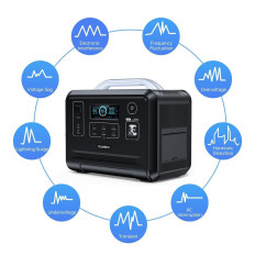 Tragbare touristische Powerbank LifePo4 960WH 1200W - Schwarz