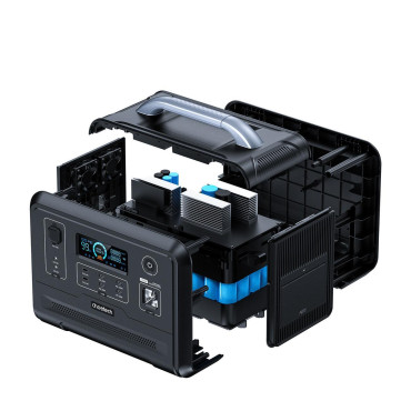 Portatīvais tūrists PowerBank LIFEPO4 960Wh 1200W - melns