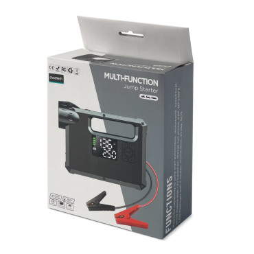 4in1 Starta bilhoppstarten + Powerbank 8000MAH + Kompressor + LED-ficklampa - Svart
