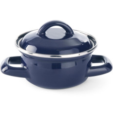 Una pentola per zuppe e salse con una copertura blu di 0,5 l - Hendi 625804