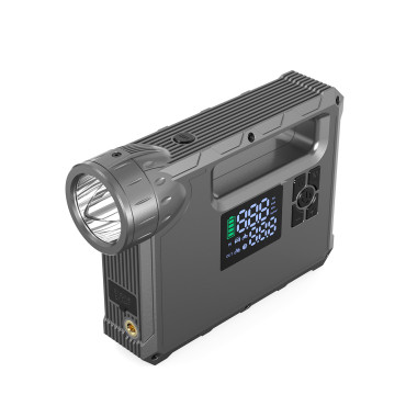 4in1 Zagon avtomobilov Skoči Starter + PowerBank 8000Mah + kompresor + LED svetilka - črna
