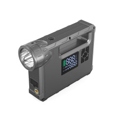 4IN1 Auton käynnistäminen Käynnistin + PowerBank 8000mah + kompressori + LED-taskulamppu - musta