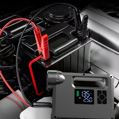 4In1 Pokretanje automobila Skoči Starter + Powerbank 8000Mah + kompresor + LED svjetiljka - Crna