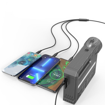 4in1 Starta bilhoppstarten + Powerbank 8000MAH + Kompressor + LED-ficklampa - Svart
