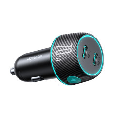 Dvojni Car Charger 2x USB-C 70W z LED osvetlitveni luc JR-CCN02 - črna