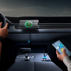 Chargeur d'induction pour la voiture sur l'air Magsafe 15W USB-C 25W - Noir