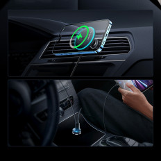 Carregador de indução para o carro no Air Magsafe 15w USB-C 25W - Preto