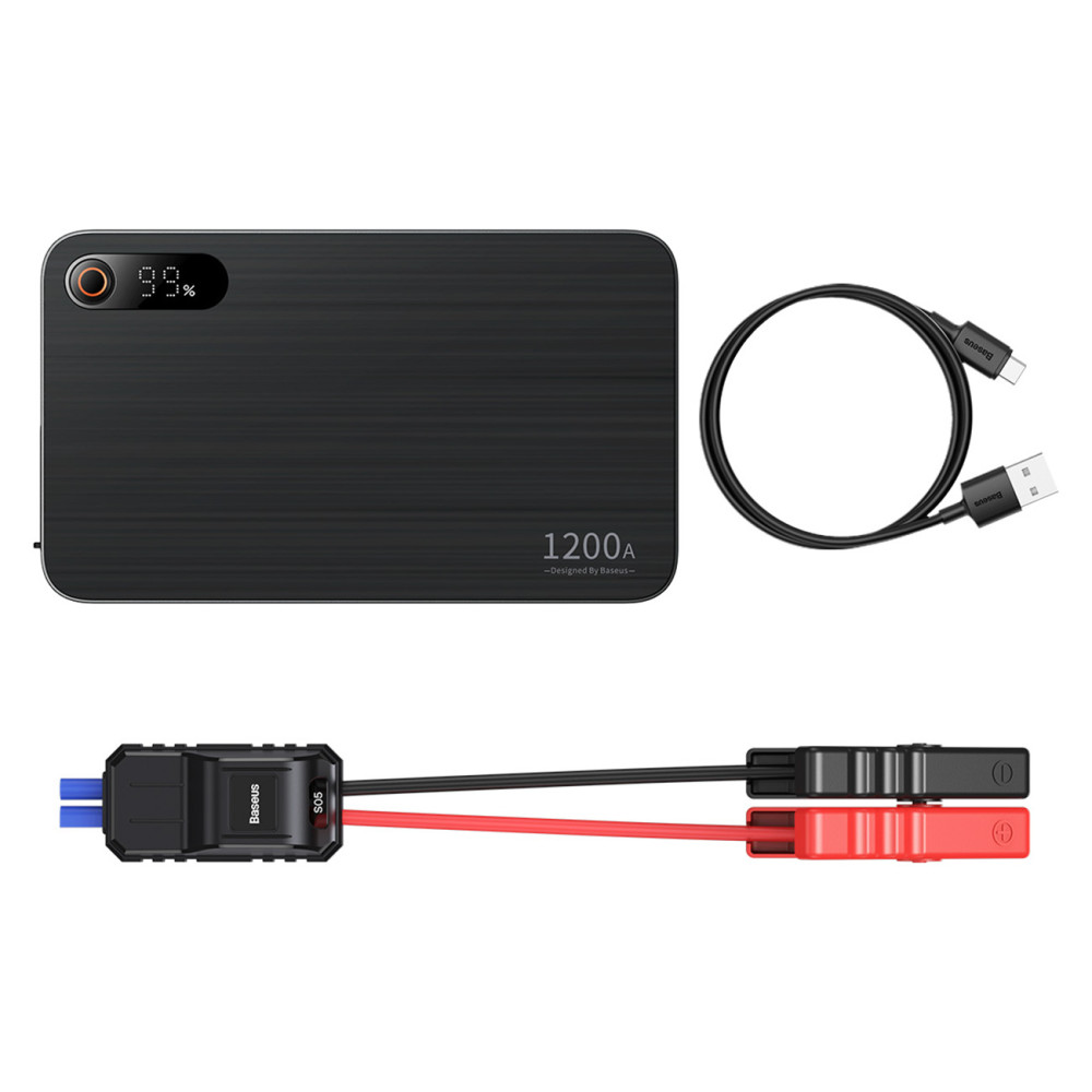 3IN1 Löpbil Hoppstart 1200A + Powerbank 7200MAH + LED ficklampa - svart