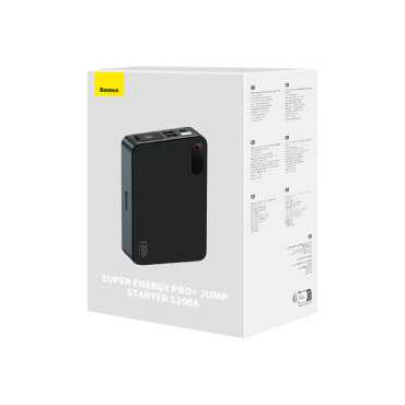 3IN1 Löpbil Hoppstart 1200A + Powerbank 7200MAH + LED ficklampa - svart