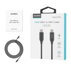 Kabeļu kabelis USB-C 1M datu iekraušanai un pārraidei - melns