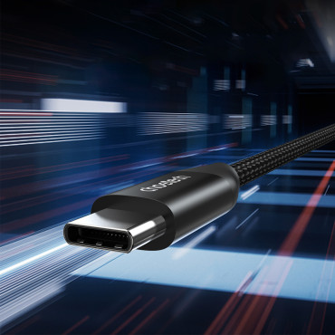 Kabelkabel til indlæsning og transmission af USB-C 1M Data - Sort