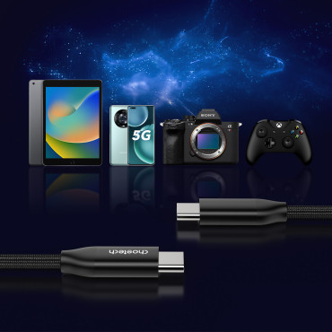 Kabelski kabel za nakladanje in prenos podatkov USB-C 1M - Črna