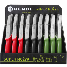 Szuper éles konyhai kés univerzális fogazott penge 22cm - fekete