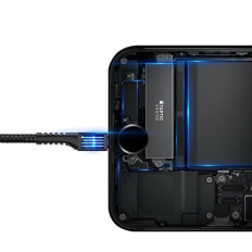 Kaapeli USB-jousikanavaan - Lightning Fish Eye 1m musta