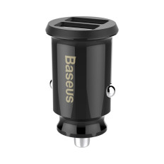 Mini Billaddare för 2x USB-kornbil Laddare Svart