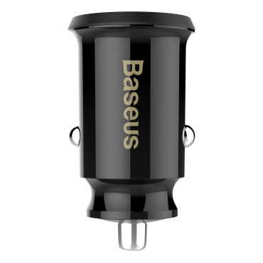 Mini Billaddare för 2x USB-kornbil Laddare Svart