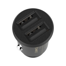 Mini Billaddare för 2x USB-kornbil Laddare Svart