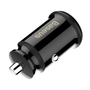 Mini cargador de coche para 2x cargador de coche de grano USB negro