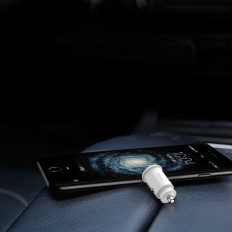 Mini Billaddare för 2x USB-kornbil Laddare Svart