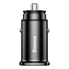 Carregador de carro inteligente quadrado 2x USB QC3.0 CARGA RÁPIDA 3.0 SCP AFC 30W Preto