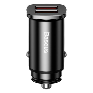 Carregador de carro inteligente quadrado 2x USB QC3.0 CARGA RÁPIDA 3.0 SCP AFC 30W Preto