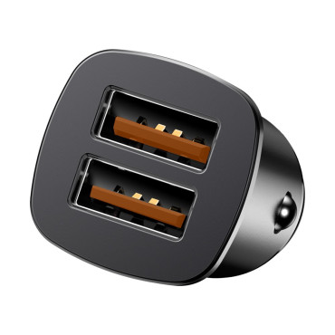 Carregador de carro inteligente quadrado 2x USB QC3.0 CARGA RÁPIDA 3.0 SCP AFC 30W Preto