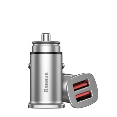 Carregador de carro inteligente quadrado 2x USB QC3.0 CARGA RÁPIDA 3.0 SCP AFC 30W Preto