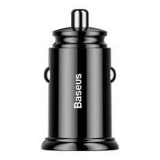 Inteligentná nabíjačka automobilov Kruhová 2x USB QC3.0 Rýchly náboj 3.0 SCP AFC 30W BLACK