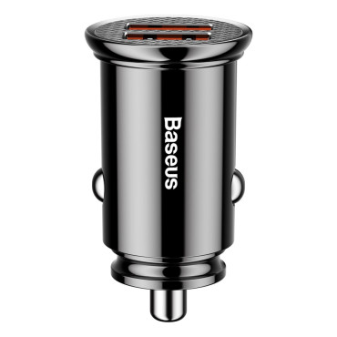 Carregador de carro inteligente Circular 2x USB QC3.0 CARGA RÁPIDA 3.0 SCP AFC 30W Preto