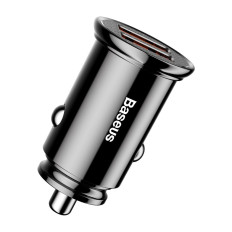 Carregador de carro inteligente Circular 2x USB QC3.0 CARGA RÁPIDA 3.0 SCP AFC 30W Preto