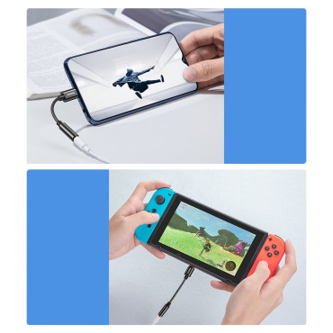 Adapteris ausinių L54 su USB-C ant Jack Audio Jack 3.5mm Dac juoda