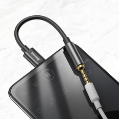 Adaptador para fone de ouvido L54 com USB-C no conector de áudio Jack 3.5mm Dac preto