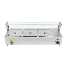 Bemaruppvärmningswebbplatsglasbuffé uppvärmd + 3xgn