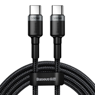 Cafule nailono kabelis USB-C maitinimo pristatymas 2.0 100W 20V 5A 2m Gray