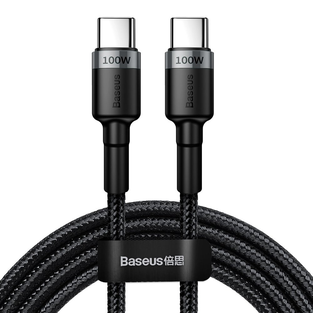 Cabo de nylon de Cafule Usb-C de entrega de potência USB-C 2.0 100W 20V 5A 2m cinza