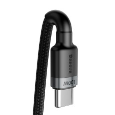Cabo de nylon de Cafule Usb-C de entrega de potência USB-C 2.0 100W 20V 5A 2m cinza