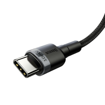 Câble de nylon CAFLOE Livraison d'alimentation USB-C 2.0 100W 20V 5A 2M gris