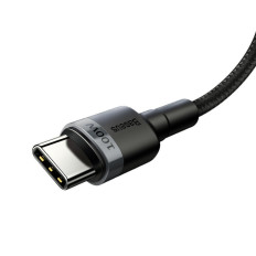 Cabo de nylon de Cafule Usb-C de entrega de potência USB-C 2.0 100W 20V 5A 2m cinza