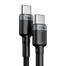 Cabo de nylon de Cafule Usb-C de entrega de potência USB-C 2.0 100W 20V 5A 2m cinza
