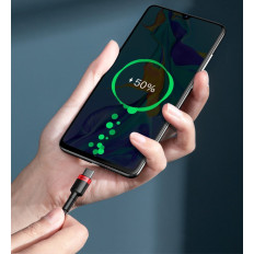 Cafule Nylon καλώδιο USB-C παράδοση ισχύος 2.0 100W 20V 5A 2M γκρι