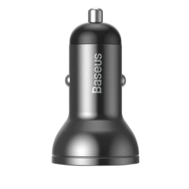 2x USB 4.8A Car Charger 24W s sivim LCD zaslonom