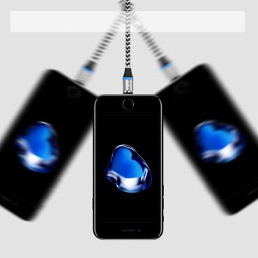 Végcsatlakozó mágneses kábel iPhone villám ezüst