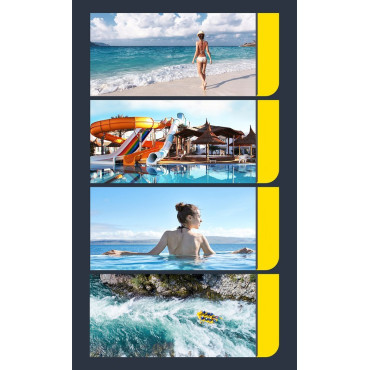 Caso de capa impermeável universal para telefone Max 7.2 '' na piscina sobre a água amarela