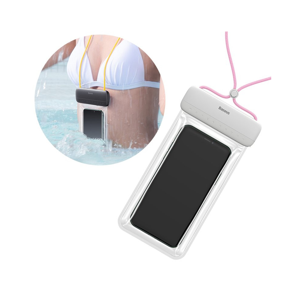 Caso de capa impermeável universal para telefone Max 7.2 '' Na piscina sobre a água rosa