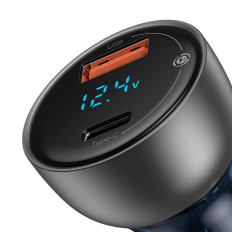 USB + USB-C 65W Rápida Charge Tela LCD Tela Transparente