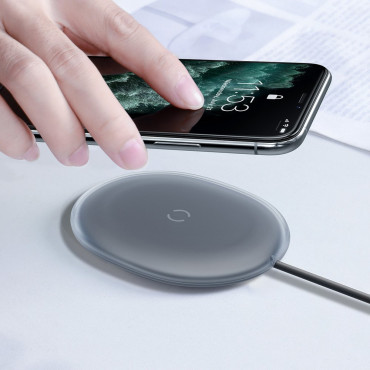 Bezdrôtový nakladač Jelly qi 15W na telefonické slúchadlá + USB kábel - USB-C čierna